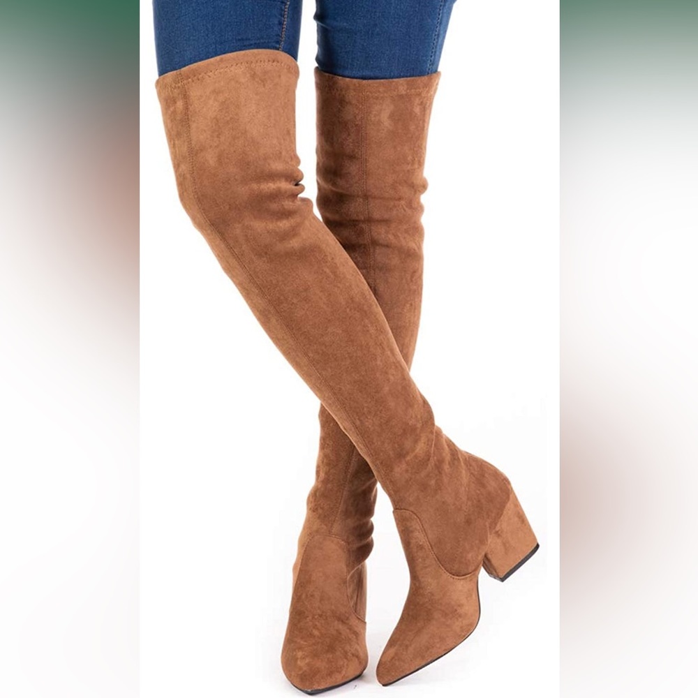 N.N.G Over The Knee Suede Brown Boots